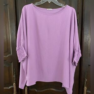 Oddy air weave dolman sleeve top Lavender like new generously cut S fits L too
